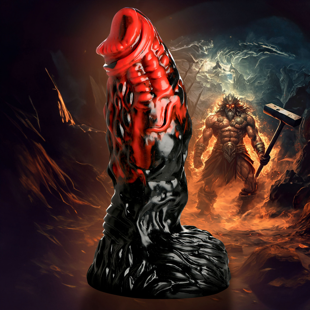 Vulcan - Silicone Dildo - Black/Red