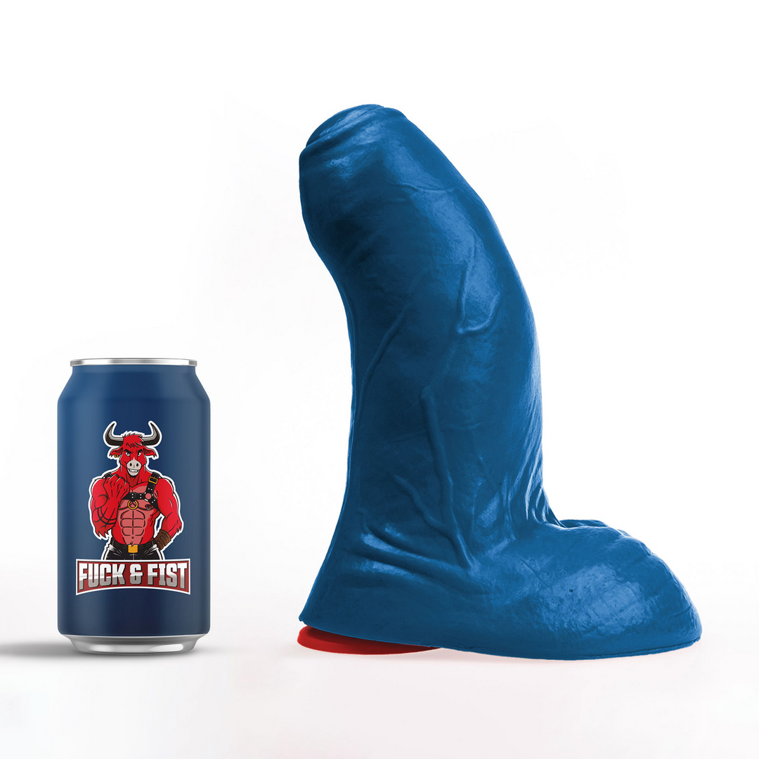 Buri L - Realistic Curved Dildo with Balls - 8.7 / 22 cm - Blue