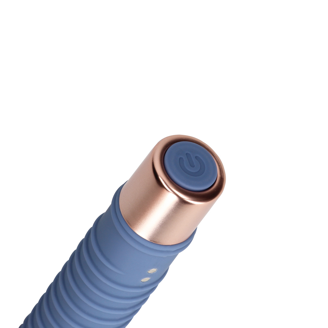Ribbed Mini Vibrator - Blue Horizon