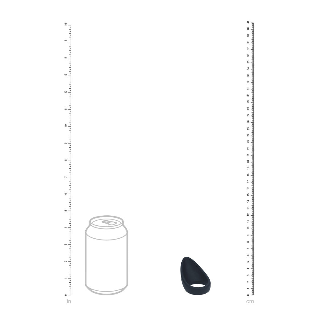 Teardrop Silicone Cockring - Black