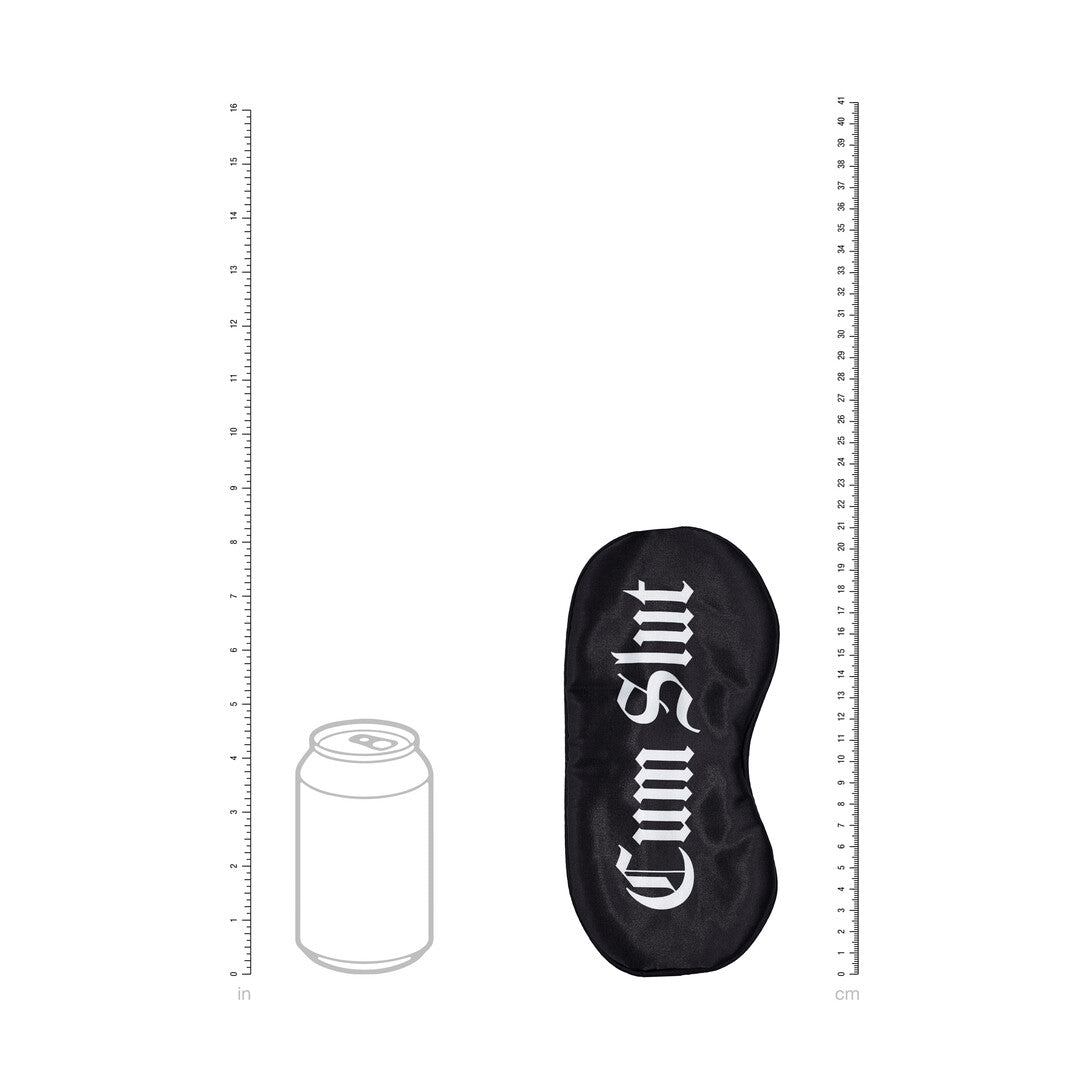 Cum Slut - Printed Satin Mask - Black