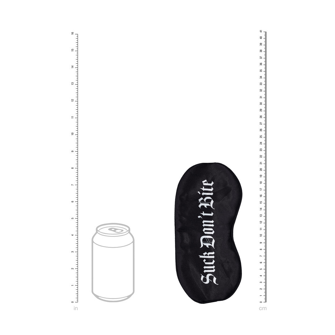 Suck Don't Bite - Printed Satin Mask - Black