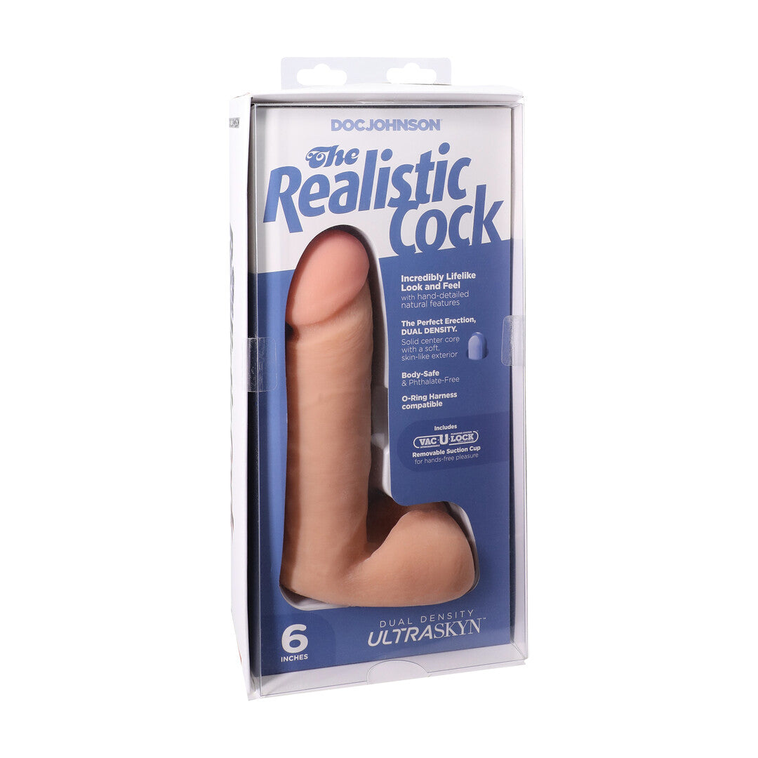 Realistic Cock with Balls - Removable Vac-U-Lock Suction Cup - ULTRASKYN - 6 / 16,5 cm - Vanilla
