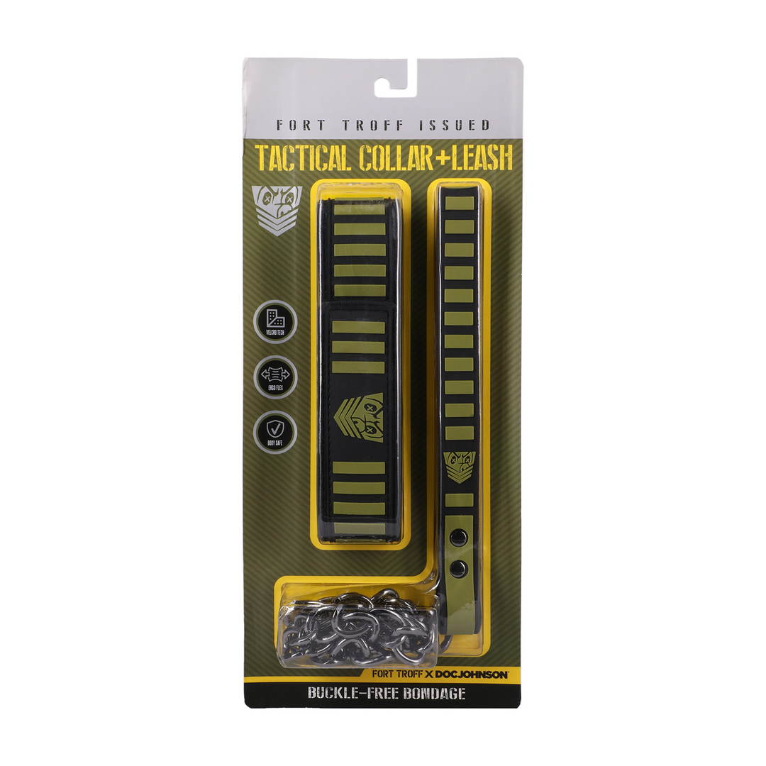 Tactical Collar and Leash - Black/Green