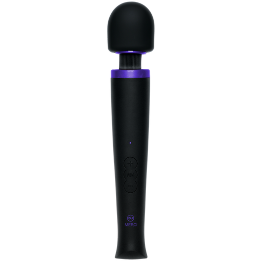 Rechargeable Power Wand - Ultra-Powerful Silicone Wand Massager - Black