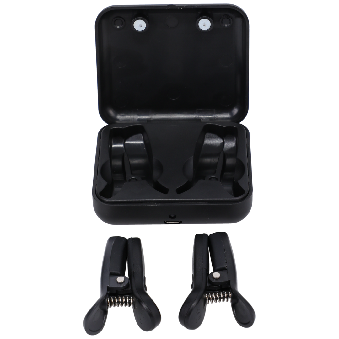 Vibro Grippers - Vibrating Nipple Clamps with Case - Black