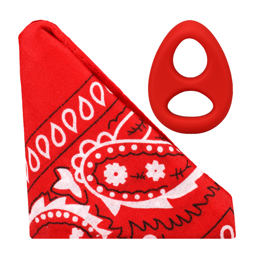 The Code - Silicone Cockring with Bandana - Red