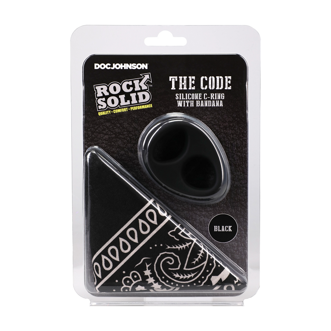 The Code - Silicone Cockring with Bandana - Black