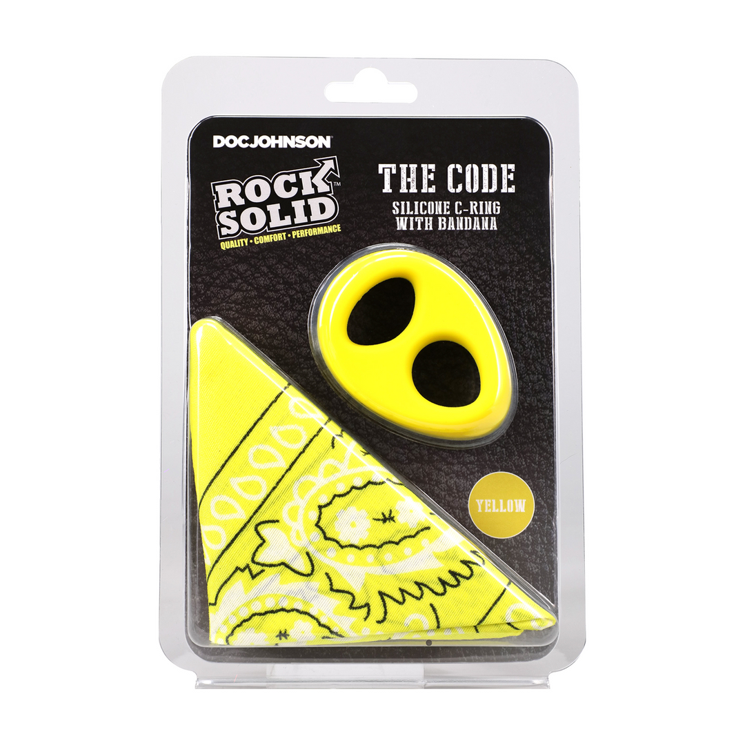 The Code - Silicone Cockring with Bandana - Yellow