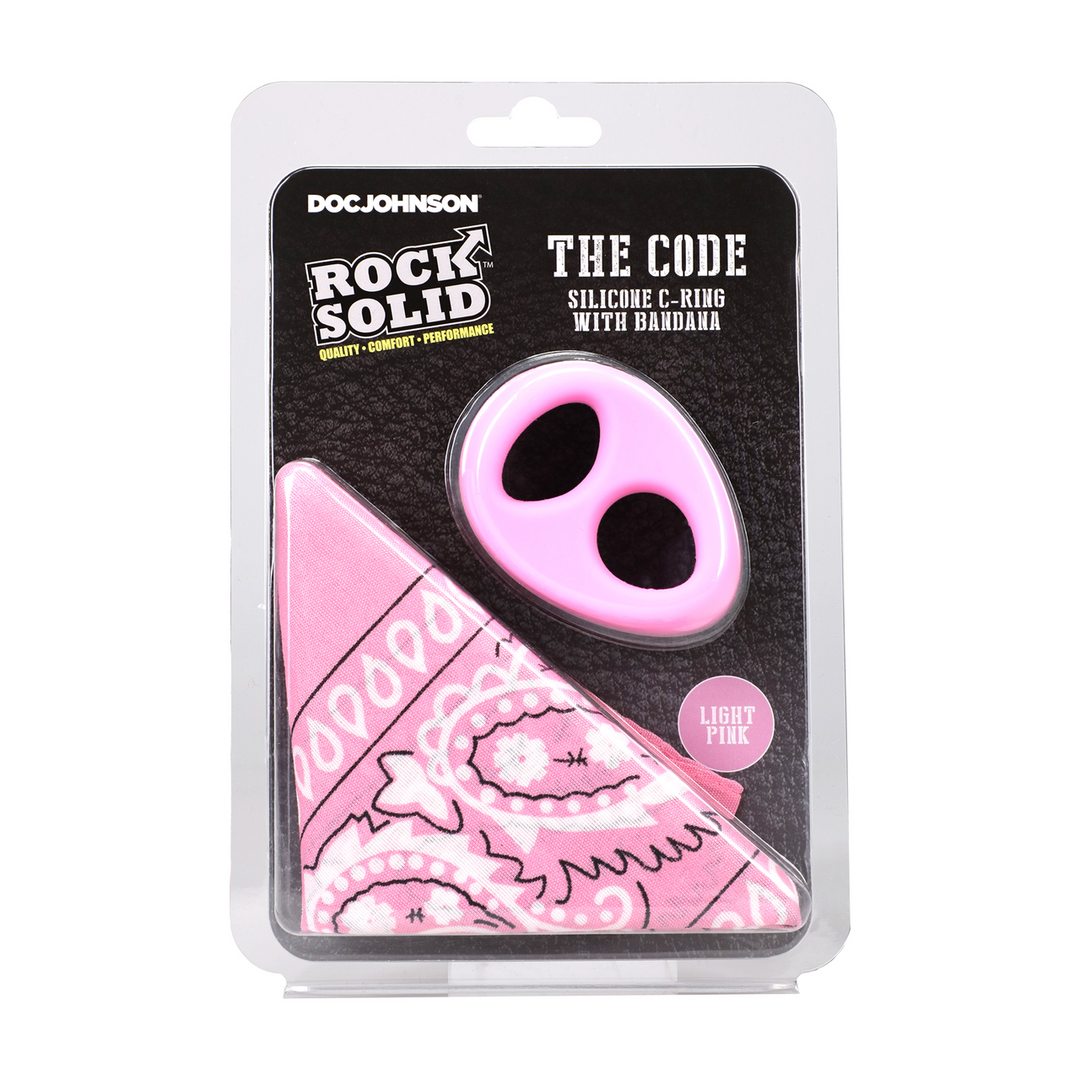The Code - Silicone Cockring with Bandana - Pink