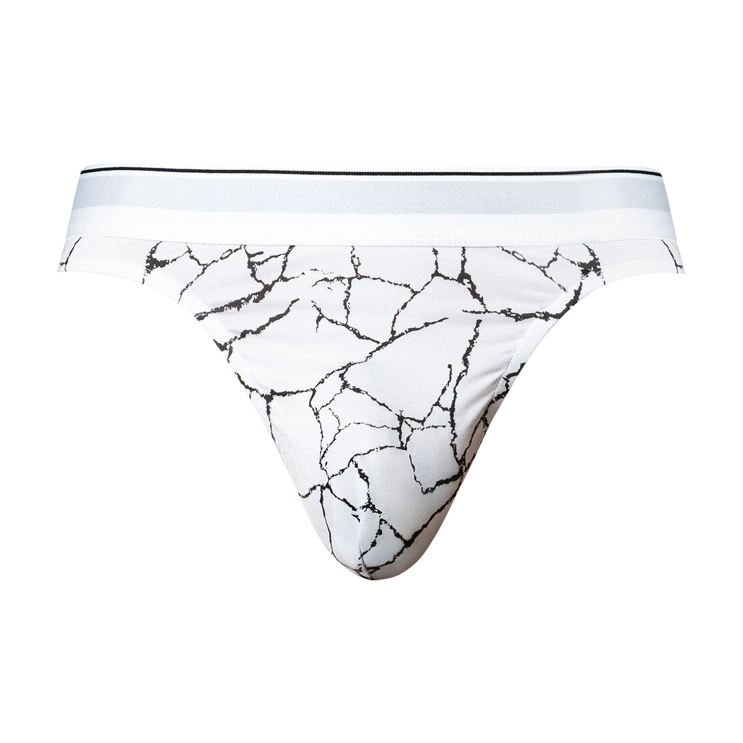 Thong - L/XL - White Marble