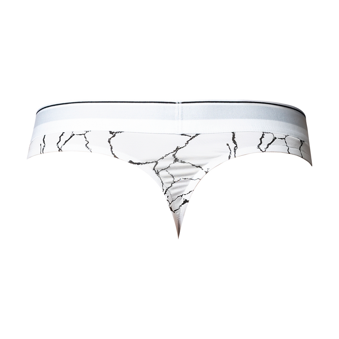 Thong - L/XL - White Marble