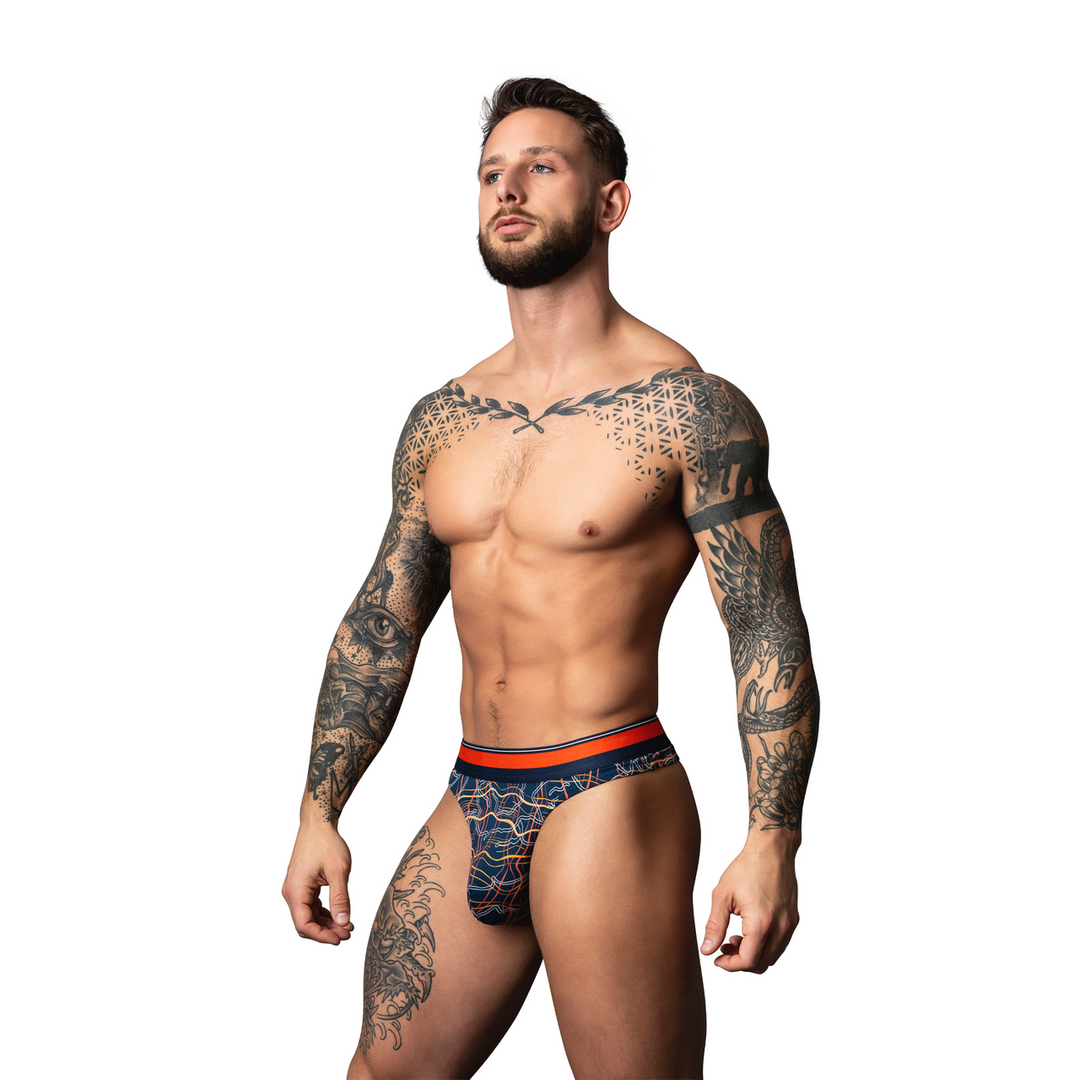 Thong - L/XL - White Marble