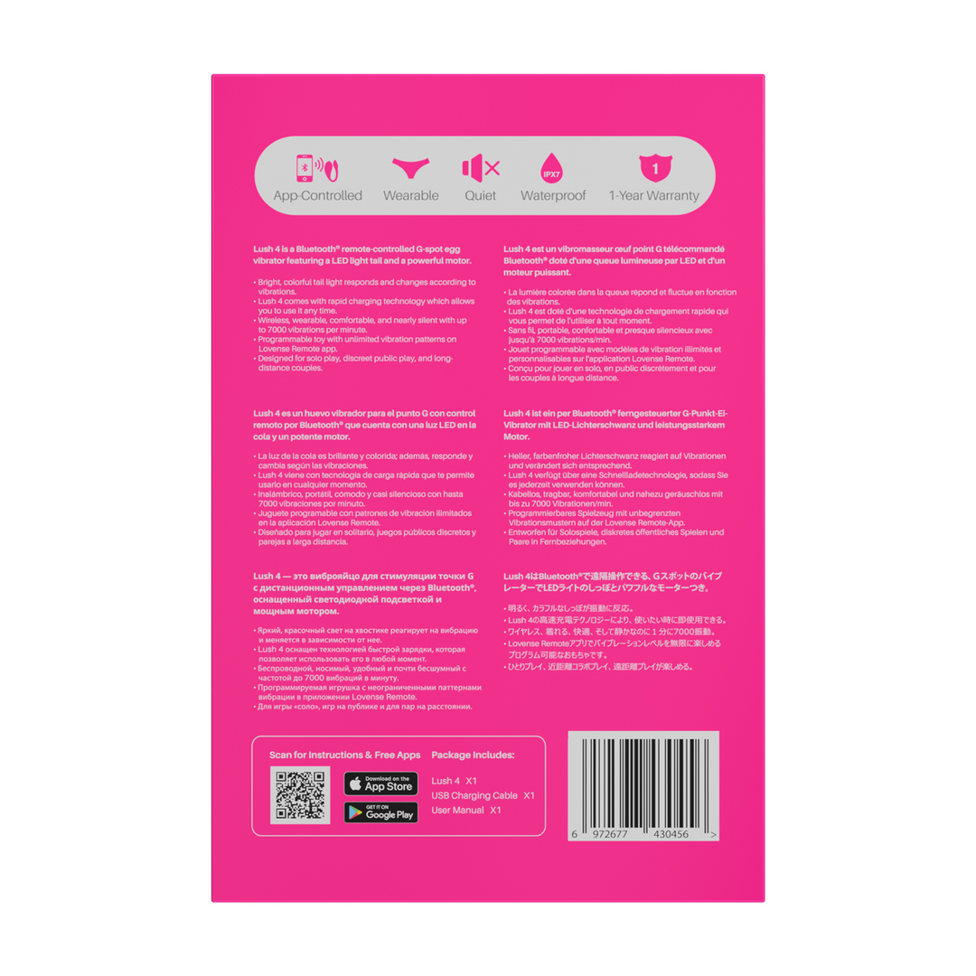 Lush 4 - Powerful App-controlled Wearable G-spot Egg Vibrator - Pink