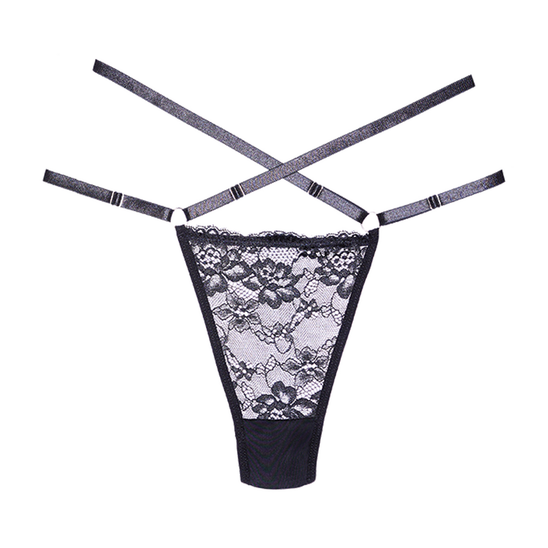 Cherished - Lace and Mesh Thong - OS