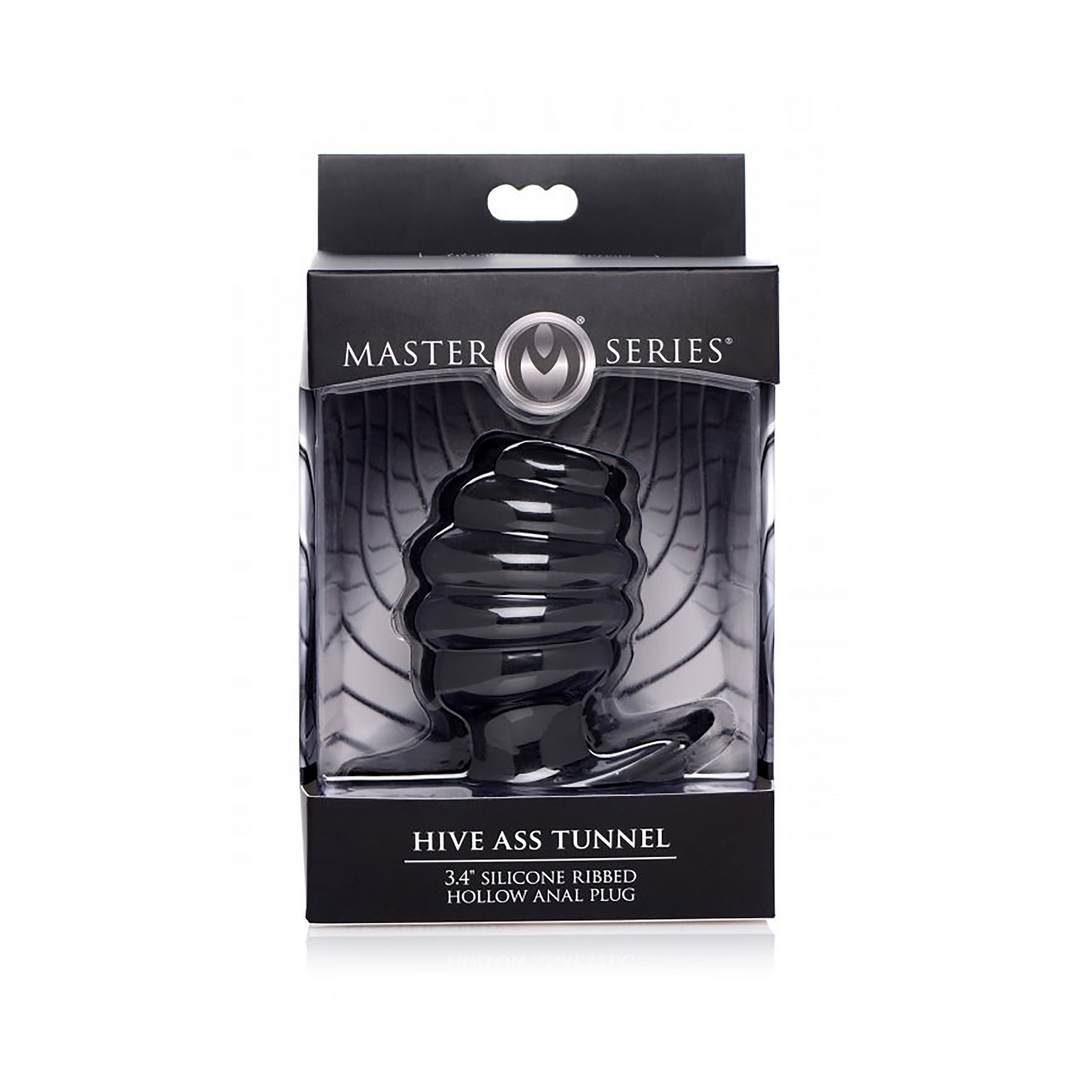 Hive Ass Tunnel - Silicone Ribbed Hollow Anal Plug - Large