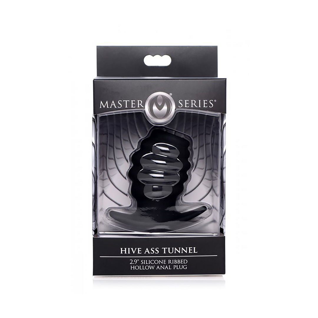 Hive Ass Tunnel - Silicone Ribbed Hollow Anal Plug - Large