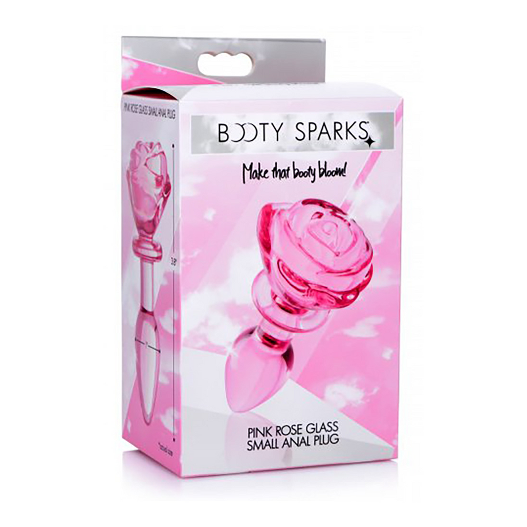 Pink Rose - Glass Butt Plug