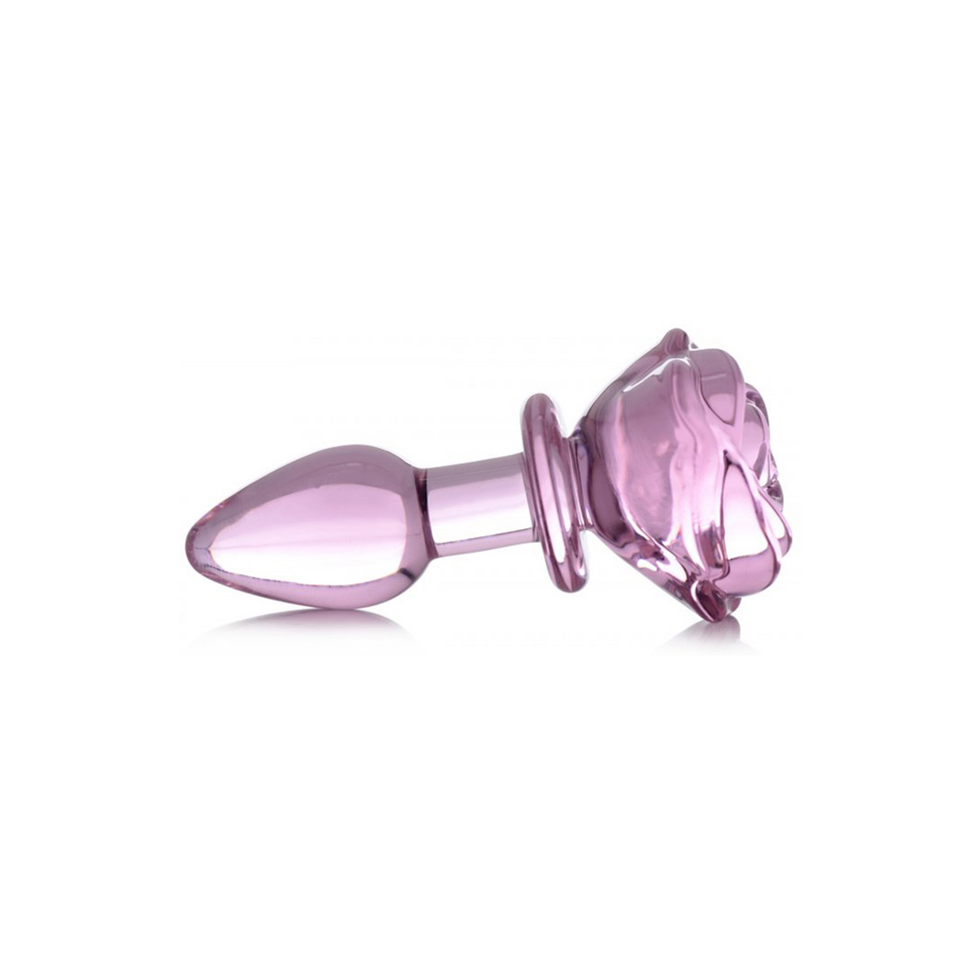 Pink Rose - Glass Butt Plug