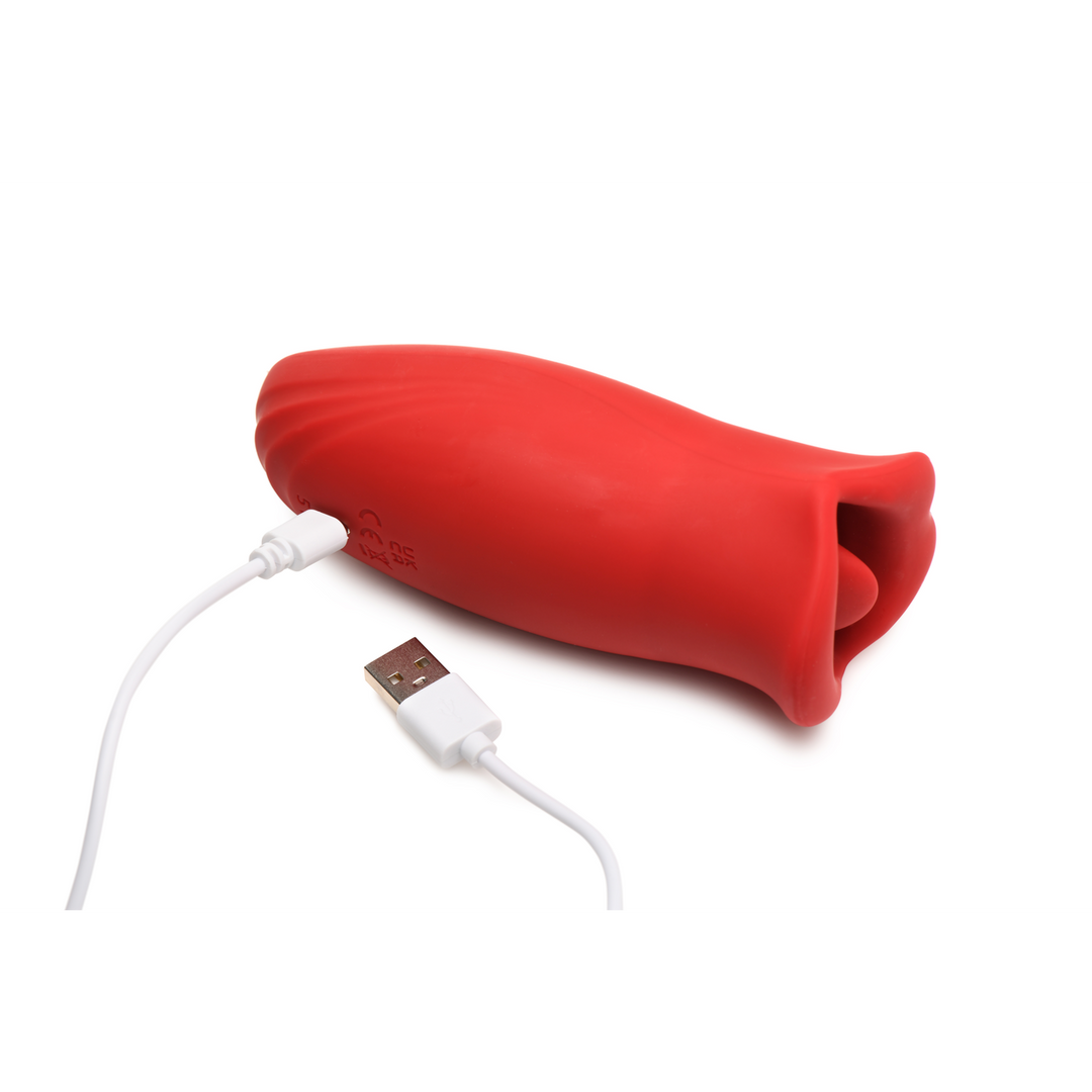 Kiss and Tell - Silicone Kissing and Vibrating Clitoral Stimulator - Red