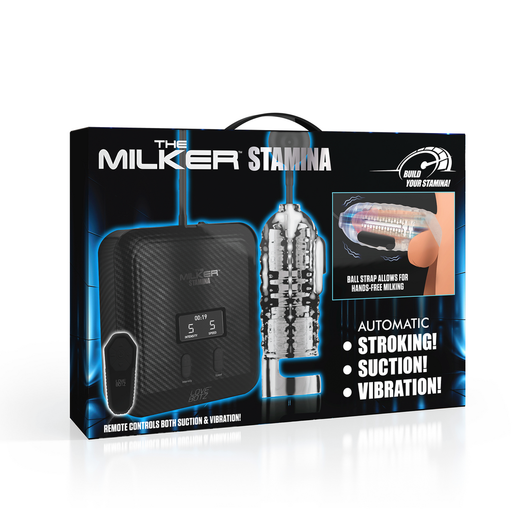 The Milker Stamina - Automatic Vibration and Suction Stroker - Transparent