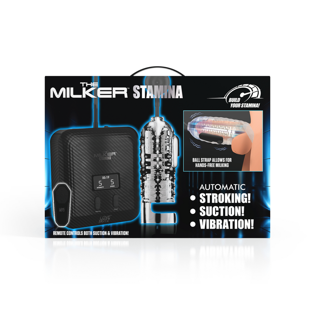 The Milker Stamina - Automatic Vibration and Suction Stroker - Transparent