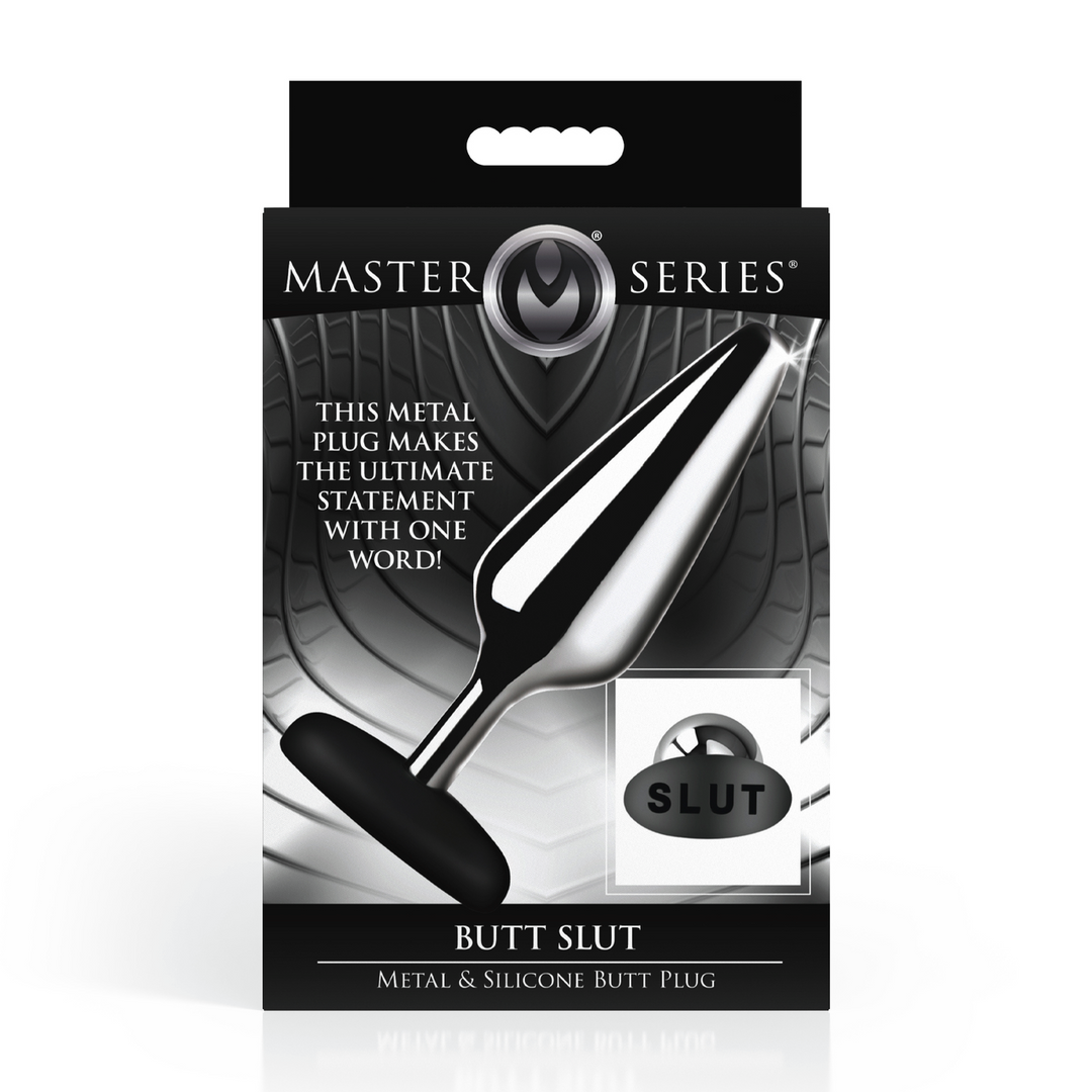 Butt Slut - Metal and Silicone Butt Plug - Silver