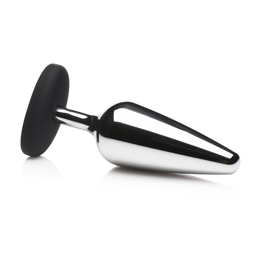 Butt Slut - Metal and Silicone Butt Plug - Silver