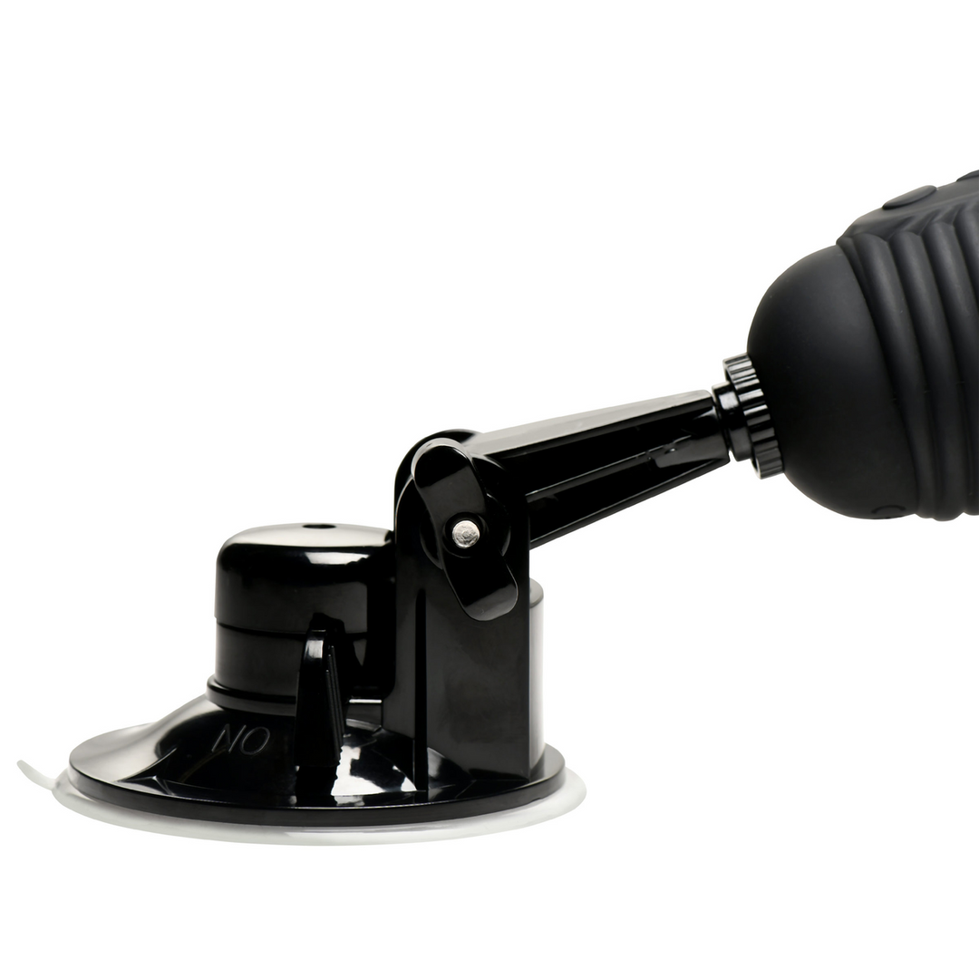 Ultimate Power Pounder - Vibrating and Thrusting Silicone Dildo with Remote Control - Black