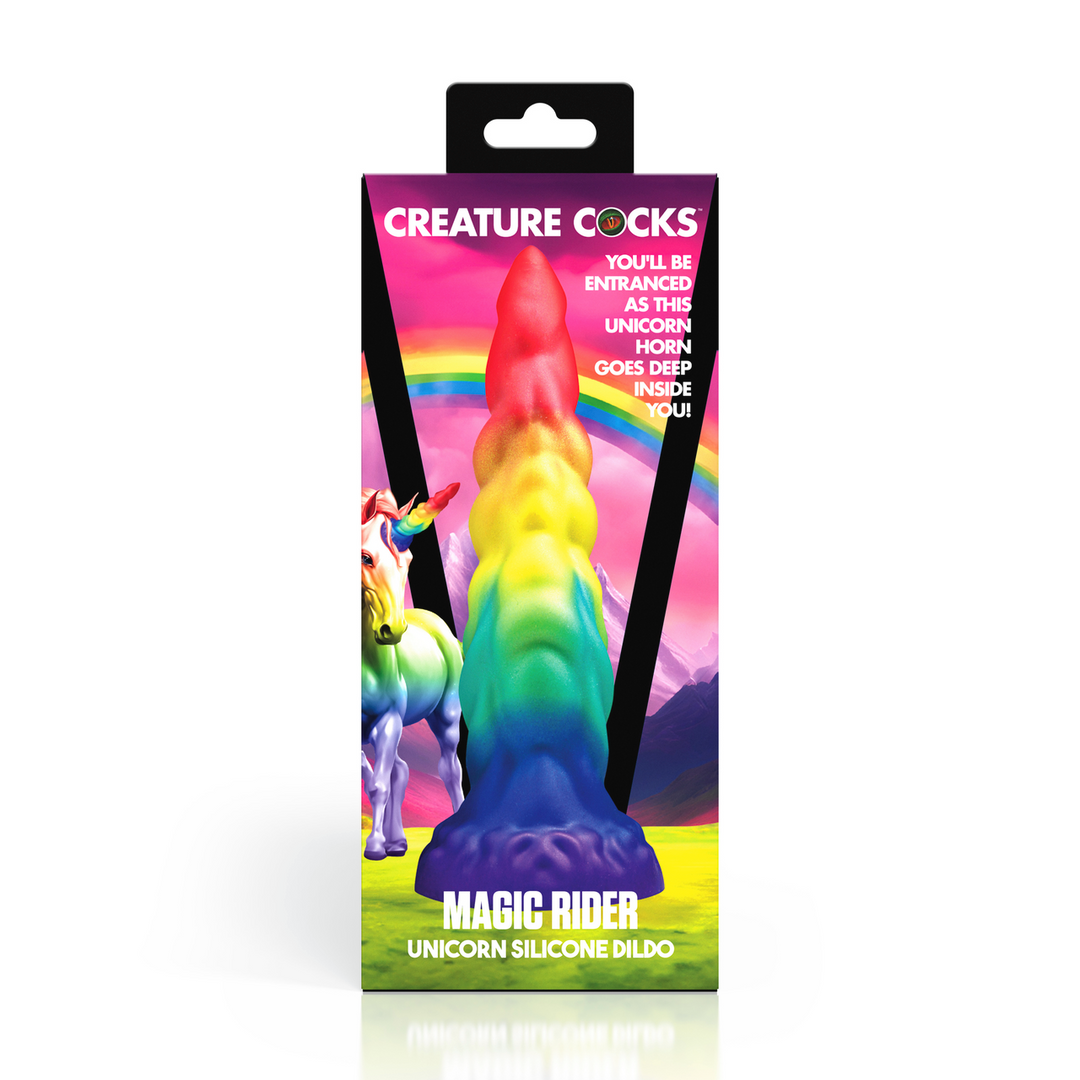 Magic Rider - Unicorn Silicone Dildo - Rainbow