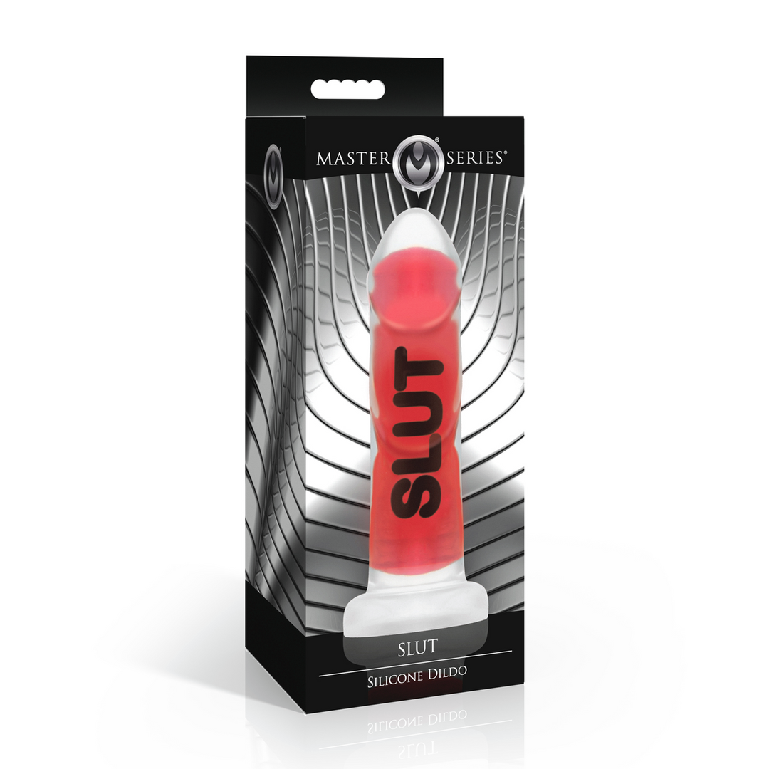 SLUT - Silicone Dildo - Red