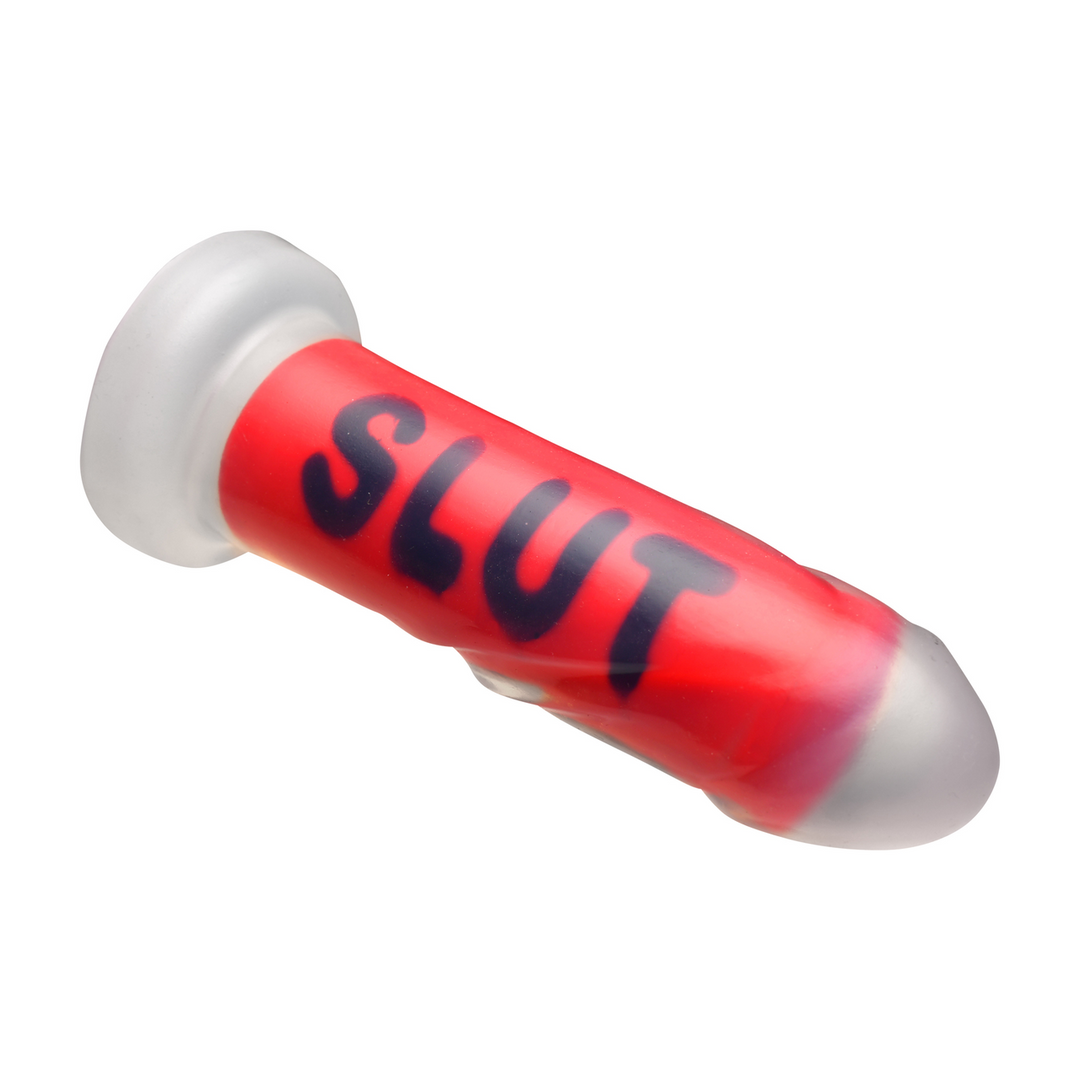 SLUT - Silicone Dildo - Red