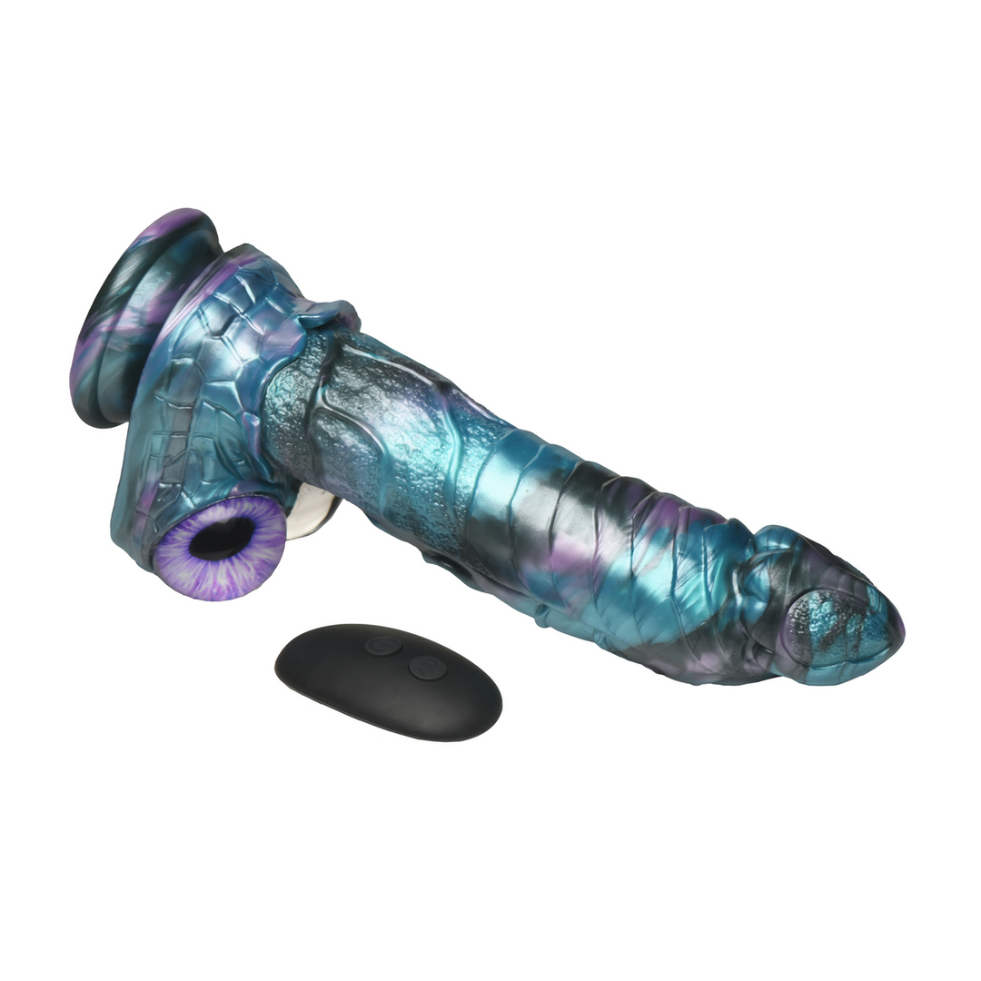 Astro-Thrust - Thrusting and Vibrating Silicone Dildo - Blue/Purple