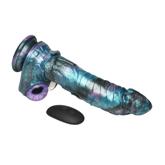 Astro-Thrust - Thrusting and Vibrating Silicone Dildo - Blue/Purple