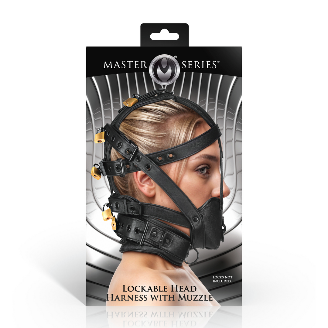 Leather Head Harness with Muzzle - Black