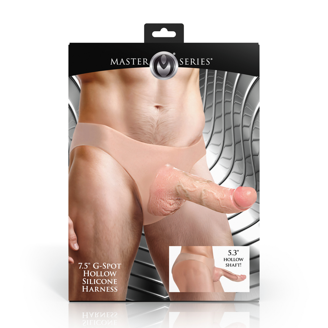 Curved Hollow Silicone Strap-On Harness - 7.5 / 19 cm