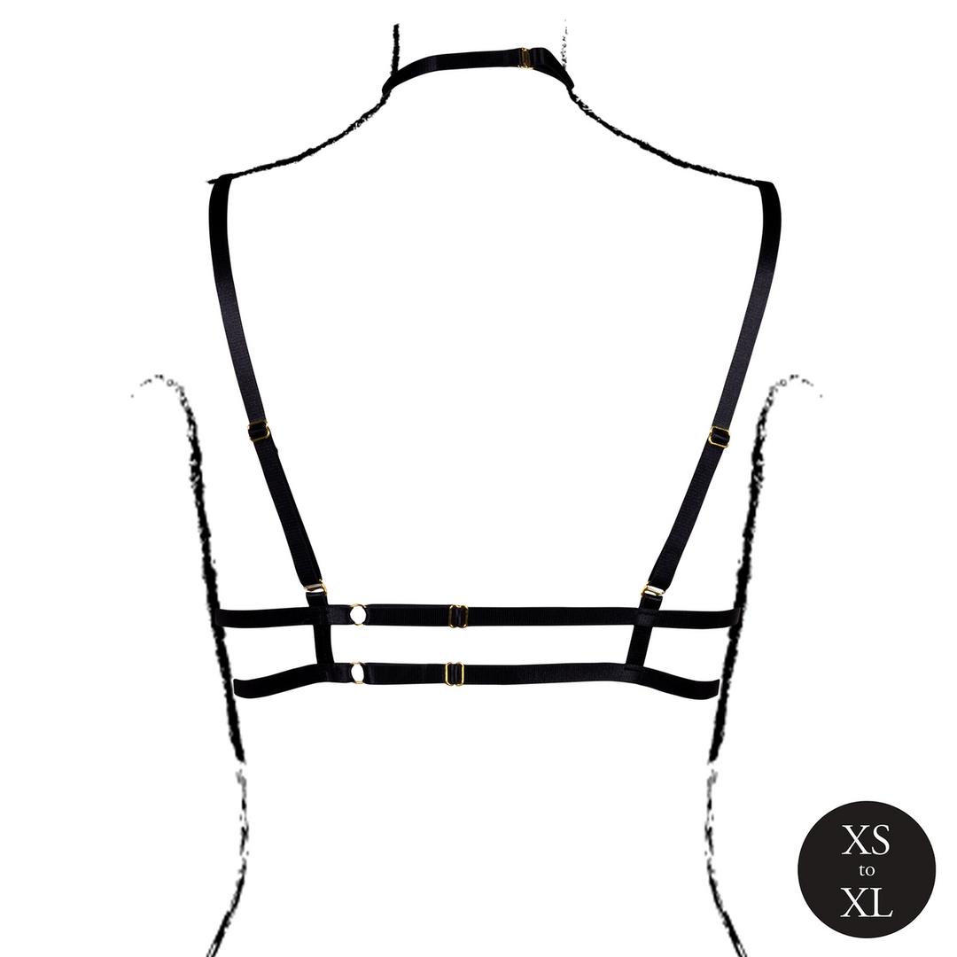Open Cup Triangle Bra with Neck Strap and Adjustable Sliders