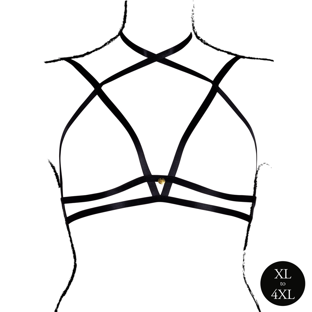 Open Cup Triangle Bra with Neck Strap and Adjustable Sliders