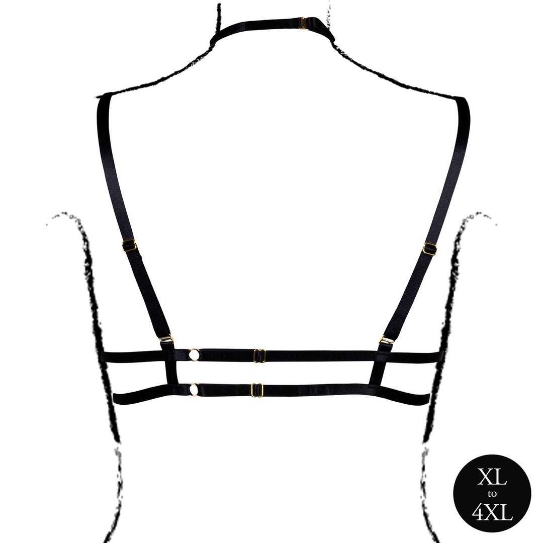 Open Cup Triangle Bra with Neck Strap and Adjustable Sliders