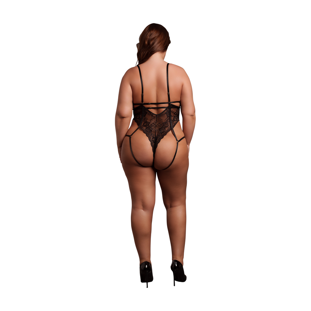 Lace Underwired Open Cup Bodysuit with Adjustable Sliders