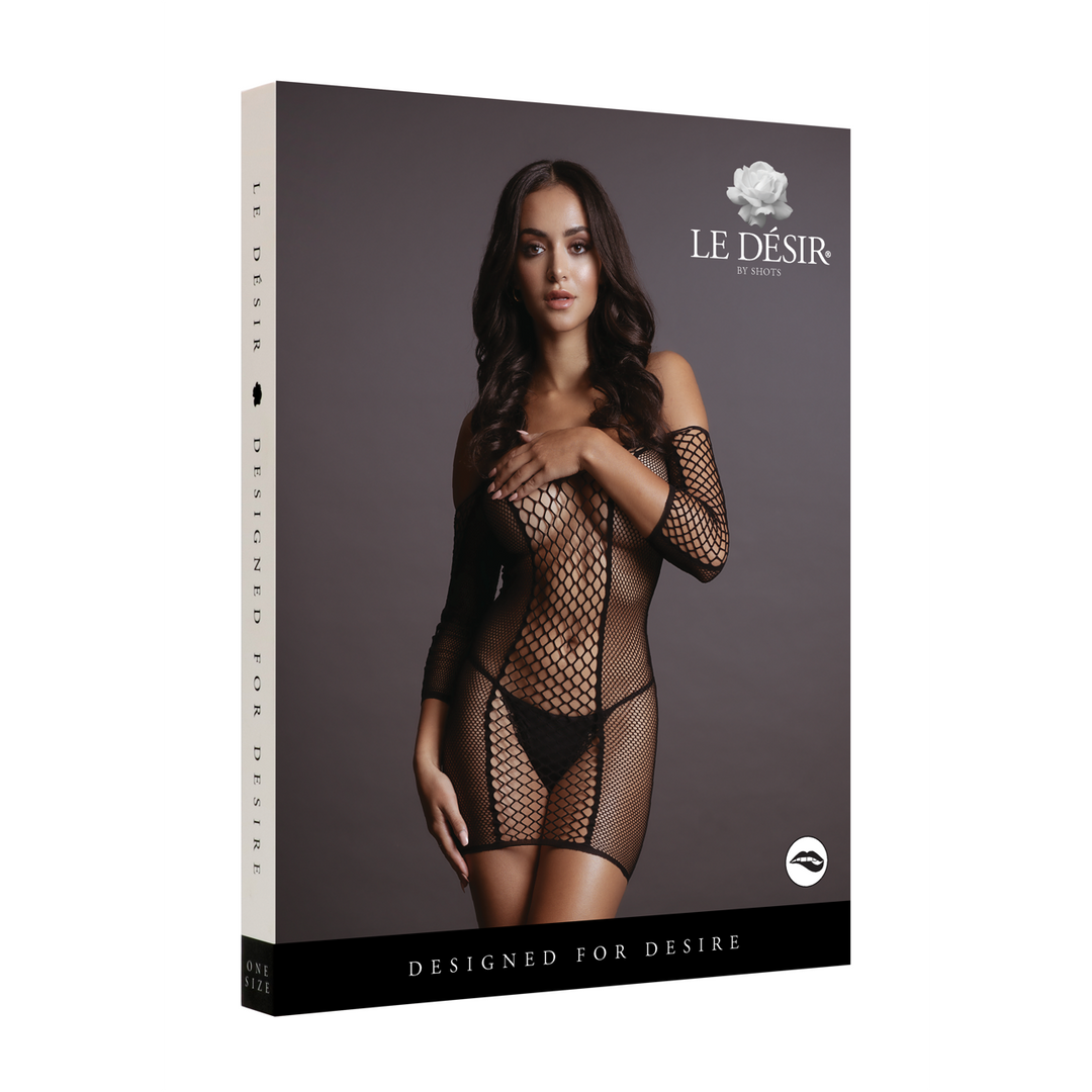 Duo Net Sleeved Mini Dress