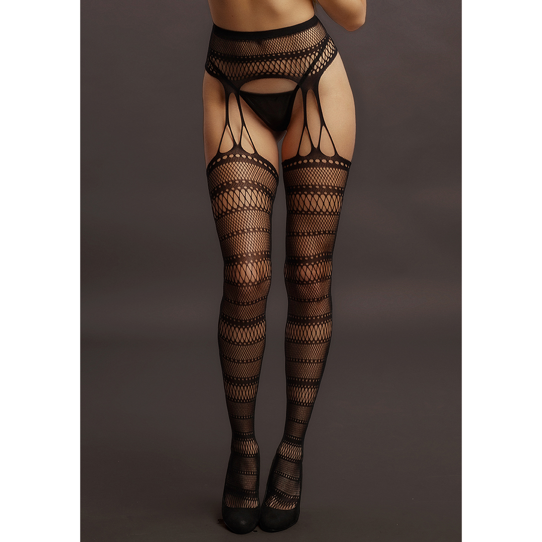 Suspender Striped Pantyhose