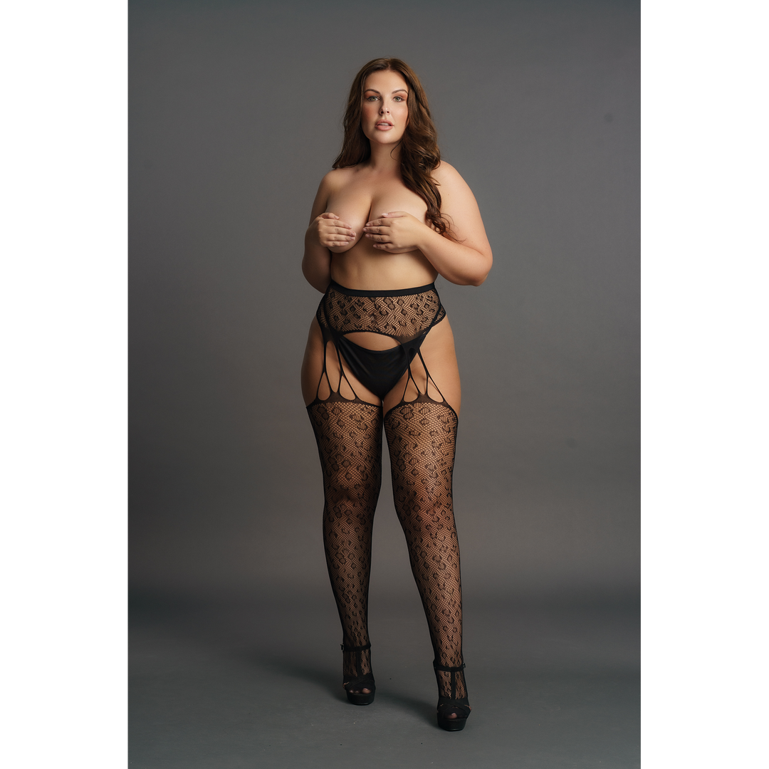 Suspender Leopard Pantyhose