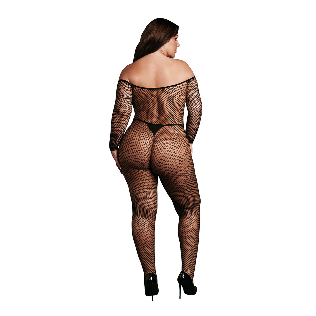 Bodystocking OffShoulder Neck - Fishnet/Open