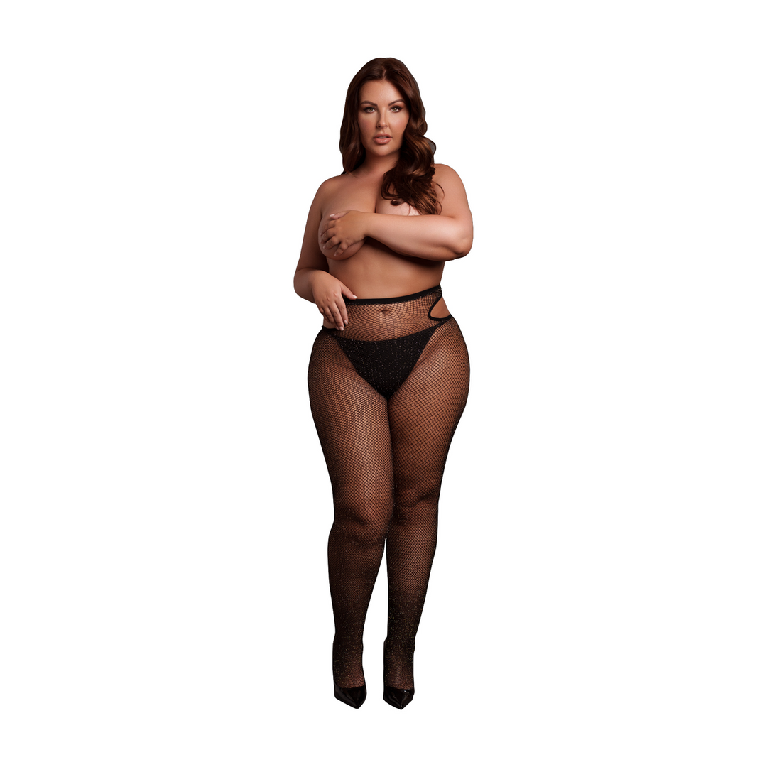 Shimmering Cut-Out Tights