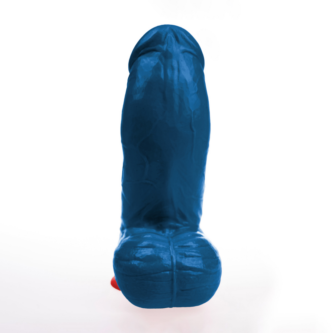 Thor XL - Realistic Curved Dildo with Balls - 8.3 / 21 cm - Blue