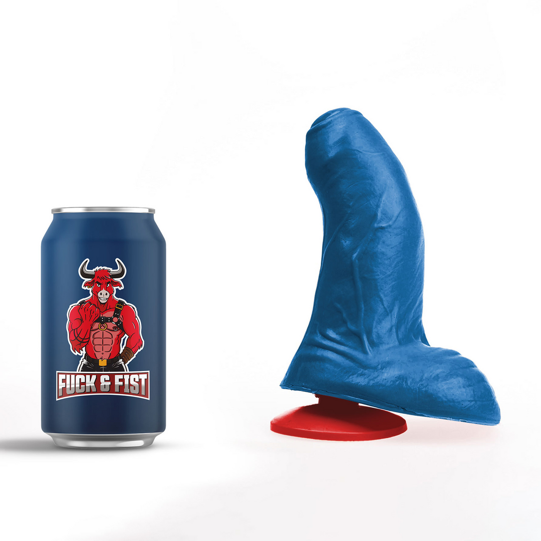 Buri S - Realistic Curved Dildo with Balls - 5.5 / 14 cm - Blue