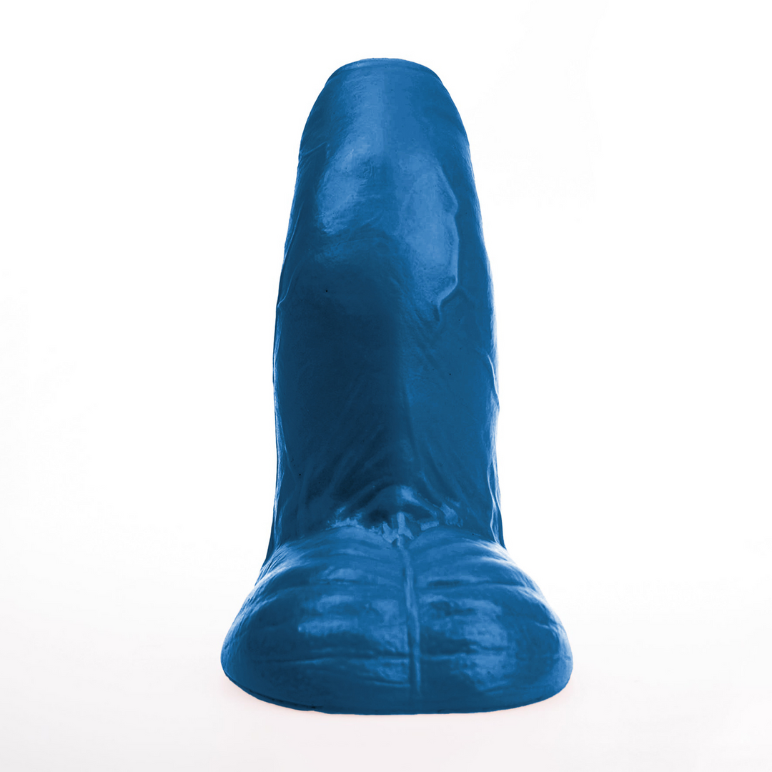 Buri L - Realistic Curved Dildo with Balls - 8.7 / 22 cm - Blue