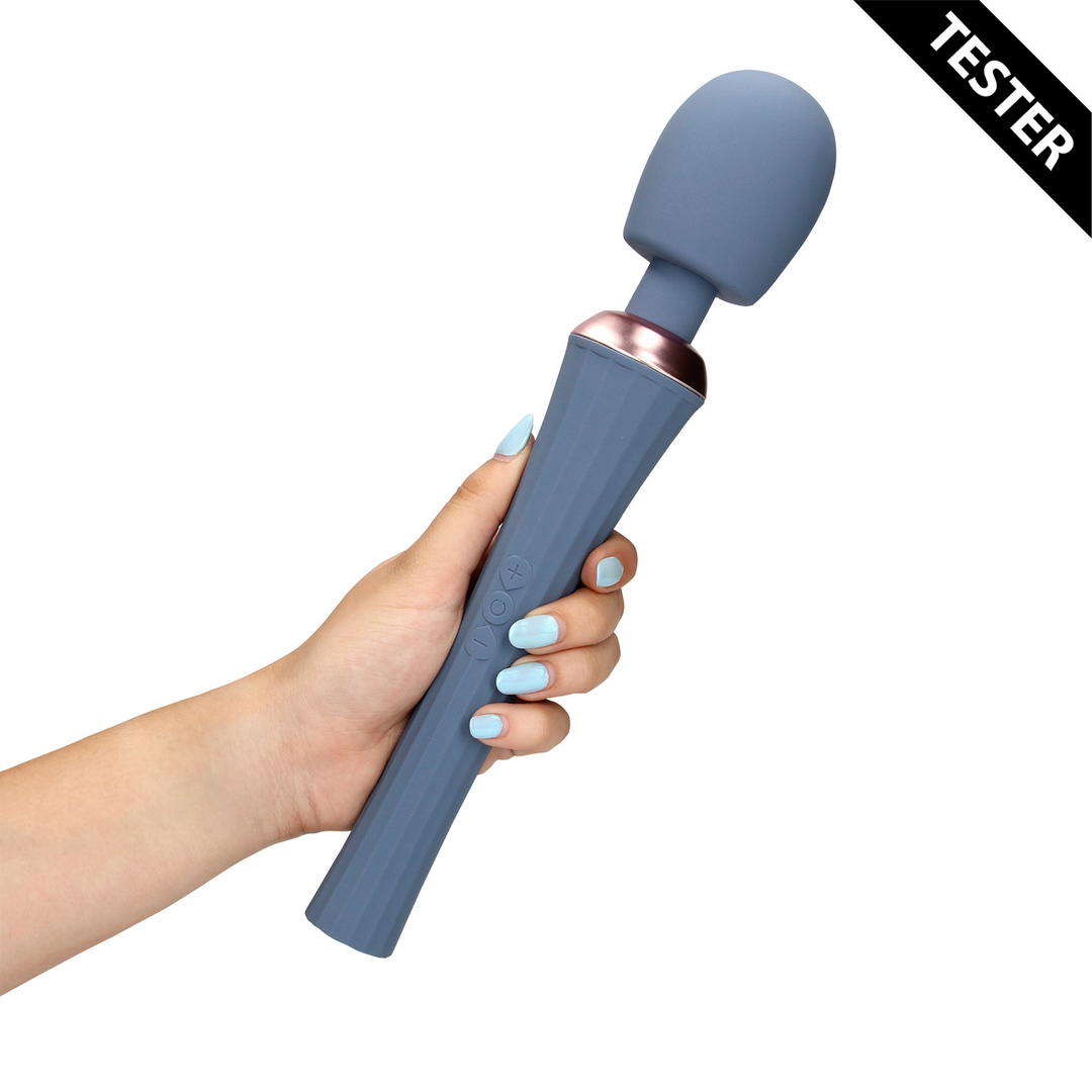 Powerful Wand Vibrator with Still Handle - Blue Nova - Tester