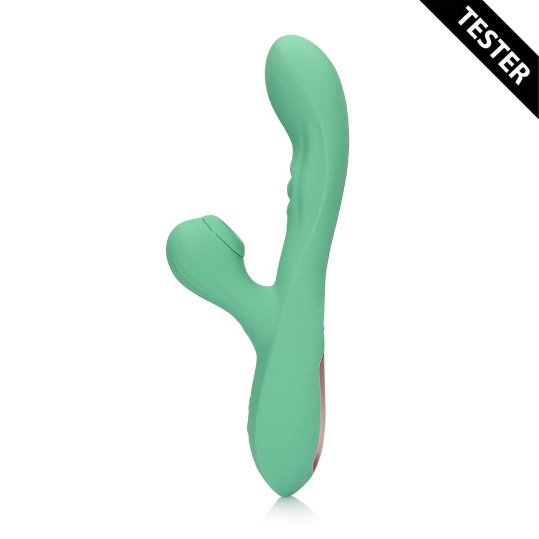 Pulse Wave and Tongue Flickering Rabbit Vibrator - Blue Grass